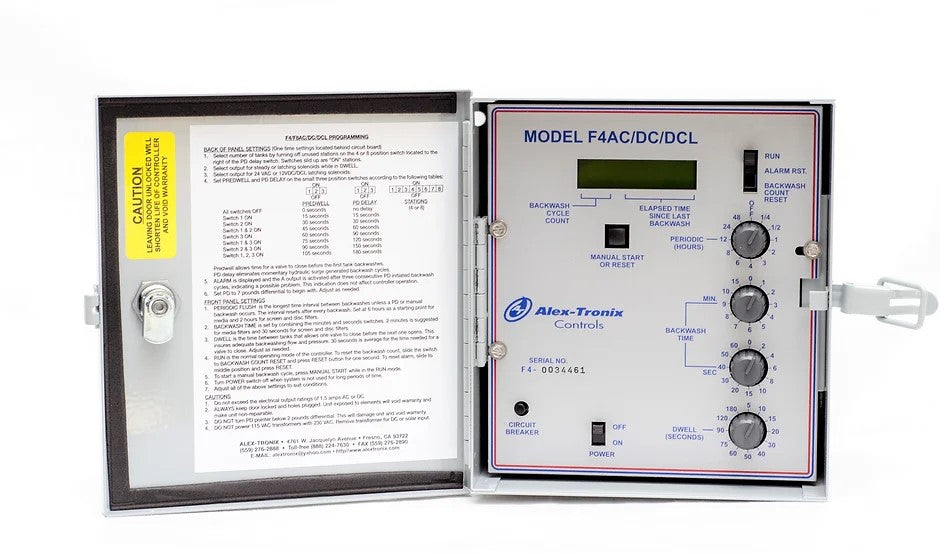 Alex-Tronix Backflush Controller 4 Station, 24VAC/12VDC/12VDCL